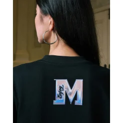 MEDM Transparent Baseball Girl Printed Tee Black