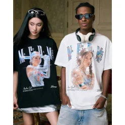 MEDM Transparent Baseball Girl Printed Tee Black