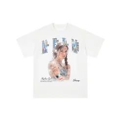 MEDM Transparent Girl Portrait Printed Tee White
