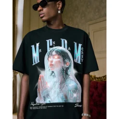 MEDM Transparent Prayer Girl Printed Tee Black