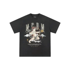 MEDM Washed Hand-Drawn Angel Tee Black