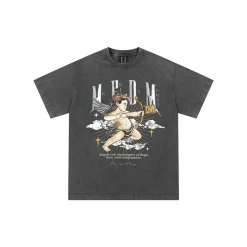 MEDM Washed Hand-Drawn Angel Tee Gray