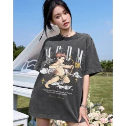 MEDM Washed Hand-Drawn Angel Tee Gray