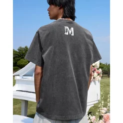 MEDM Washed Hand-Drawn Angel Tee Gray