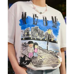 MEDM x Newmasus Night Scene Graffiti T-Shirt White