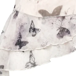 MeliMosa Butterfly Printed Ribbon Chiffon Top