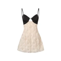 MeliMosa Color Contrast Patchwork Slip Dress