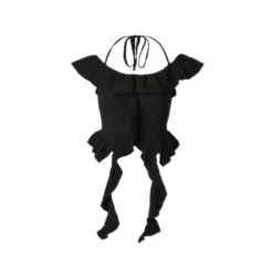 MeliMosa Irregularly Hem Ruffled Halter Top Black