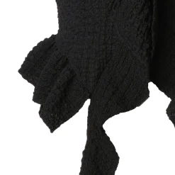 MeliMosa Irregularly Hem Ruffled Halter Top Black