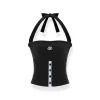 NAWS Lace-Up Halter Split Knit Tube Top Vest Black