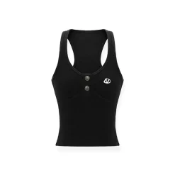 NAWS U-Neck Metal Buckle Slim Vest Black