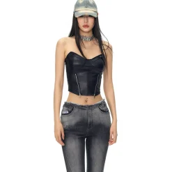 NotAwear Adjustable Zipper Leather Vest