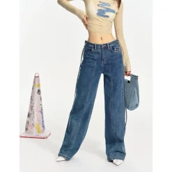 NotaWear Back Tie Denim Pants Blue