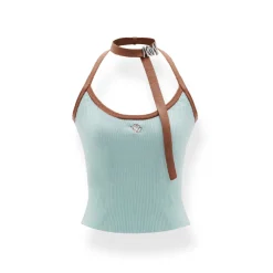 NotaWear Color Blocked Halter Strap Vest Top Blue