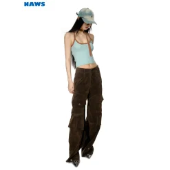 NotaWear Color Blocked Halter Strap Vest Top Blue