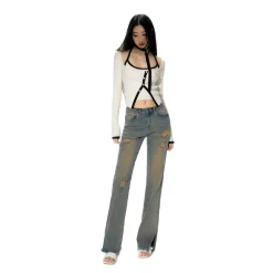 NotaWear Color Blocked Halter Strap Vest Top White