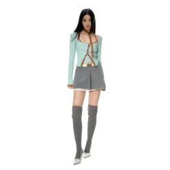 NotaWear Color Blocked Halter Strap Vest Top Blue