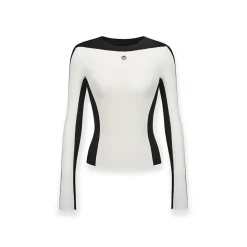 NotAwear Color Blocked Knit Woolen Slim Top White