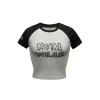 NotAwear Color Blocked Logo Print Crop Top