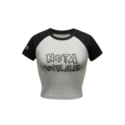 NotAwear Color Blocked Logo Print Crop Top