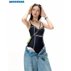 NotAwear Color Blocked Logo Print Jumpsuit Top