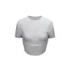NotAwear Curved Hem Slim-Fit Crop Top Grey