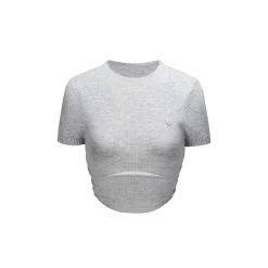 NotAwear Curved Hem Slim-Fit Crop Top Grey