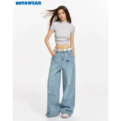 NotAwear Curved Hem Slim-Fit Crop Top Grey