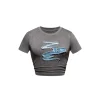 NotAwear Denim Patchwork Slim Tee Grey
