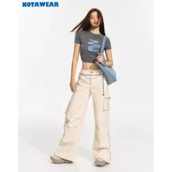 NotAwear Denim Patchwork Slim Tee Grey