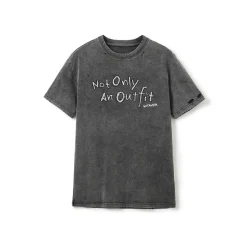 NotAwear Destroyed Sweat Logo Tee Washed Grey