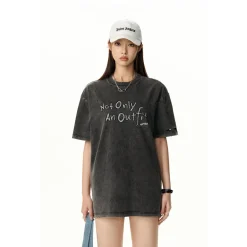 NotAwear Destroyed Sweat Logo Tee Washed Grey