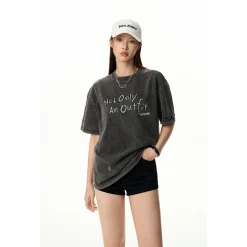 NotAwear Destroyed Sweat Logo Tee Washed Grey