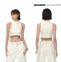 NotAwear Full Printed Logo Buckle Vest Top