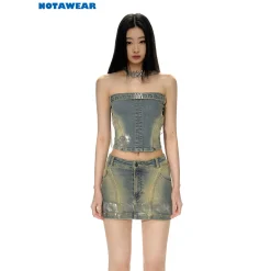 NotaWear Gradient Elastic Denim Vest