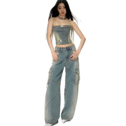 NotaWear Gradient Elastic Denim Vest