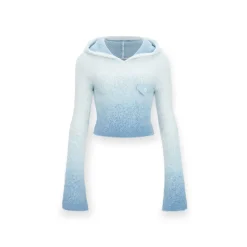 NotAwear Gradient Fuzzy Hooded Knit Top
