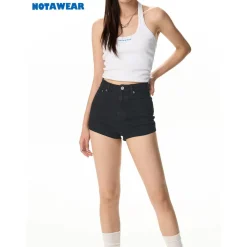 NotAwear High Waist Elastic Denim Short