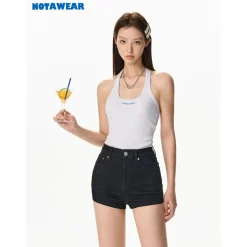 NotAwear High Waist Elastic Denim Short