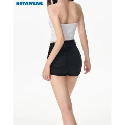 NotAwear High Waist Elastic Denim Short