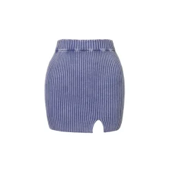 NotAwear Knit Split Skirt Washed Blue
