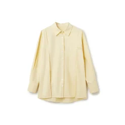 NotAwear Logo Embroidery Casual Oversized Shirt Yellow