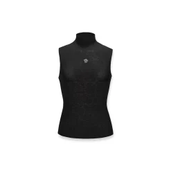 NotAwear Logo Embroidery Turtleneck Woolen Vest Black