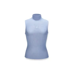 NotAwear Logo Embroidery Turtleneck Woolen Vest Blue
