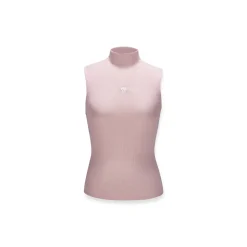 NotAwear Logo Embroidery Turtleneck Woolen Vest Pink