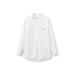 NotAwear Logo Embroidery Casual Oversized Shirt White