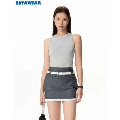 NotAwear Logo Embroidery Backless Knit Vest