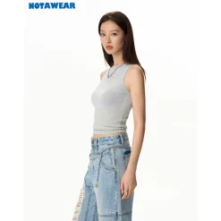 NotAwear Logo Embroidery Backless Knit Vest