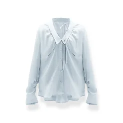 NotaWear Modern Cozy Wrinkled Oversize Shirt Blue