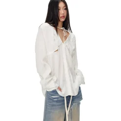 NotaWear Modern Cozy Wrinkled Oversize Shirt White